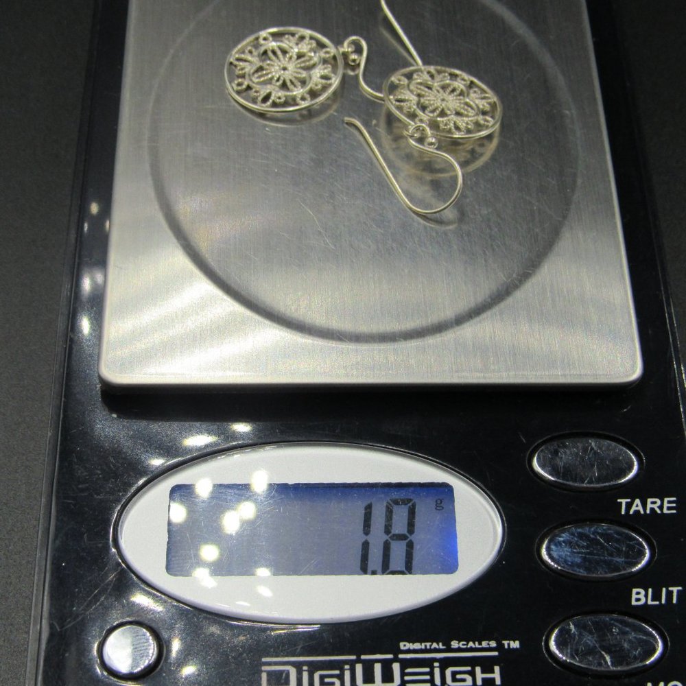 Sterling Silver Braided Ornate Pattern Dangle Ear… - image 7